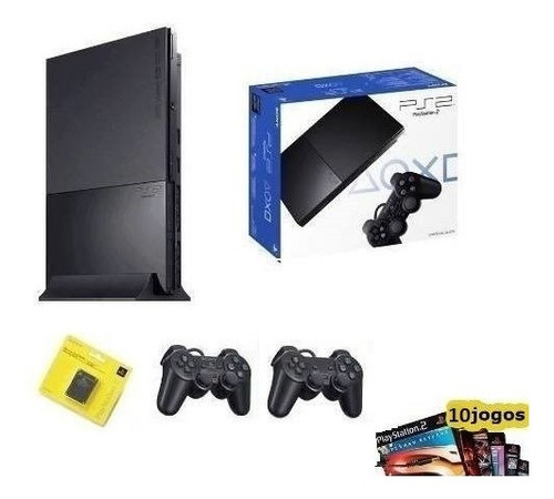 Playstation 2 Slim Play Completo + 10 Jogos Ps2 + Garantia