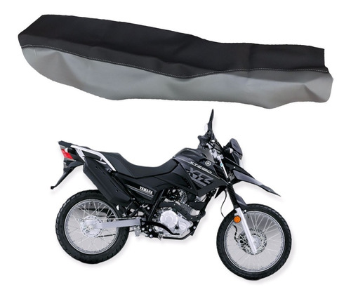 Forro Sillin Motocicleta Yamaha Xtz 150 Color Gris Con Negro