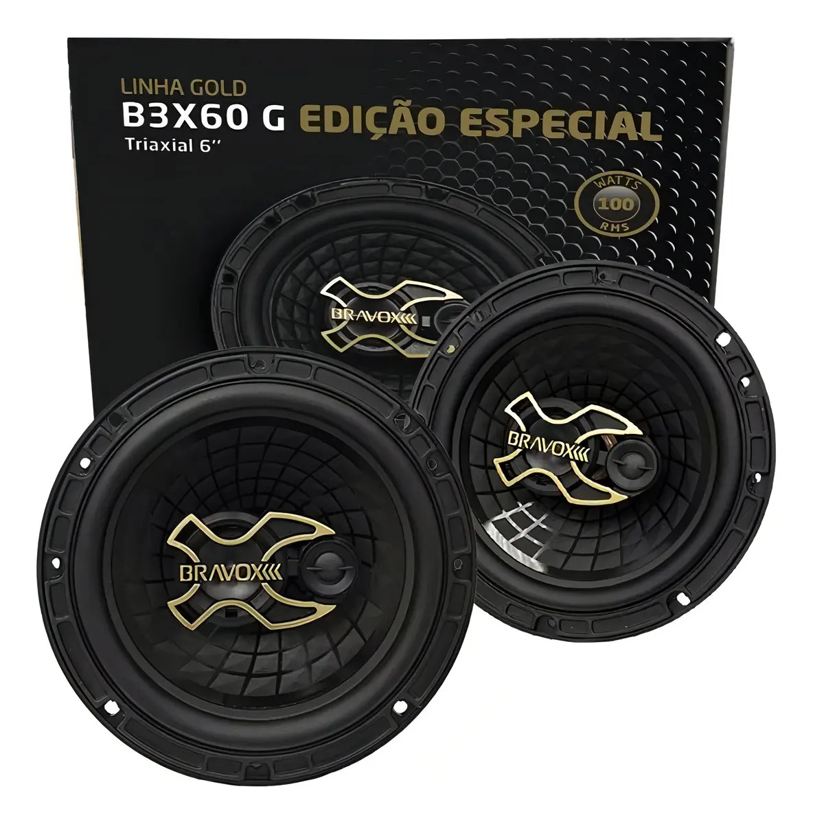 Tipo de alto-falante triaxial Bravox B3X60 Cor Preto x 2 unidades