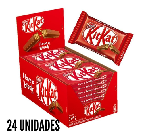 Chocolate De Leche Kit Kat  41,5 Grs - Pack X24