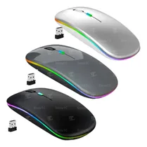 Comprar 3 Mouse Raton Inalambrico Recargable Luz Led Wireles Mayoreo