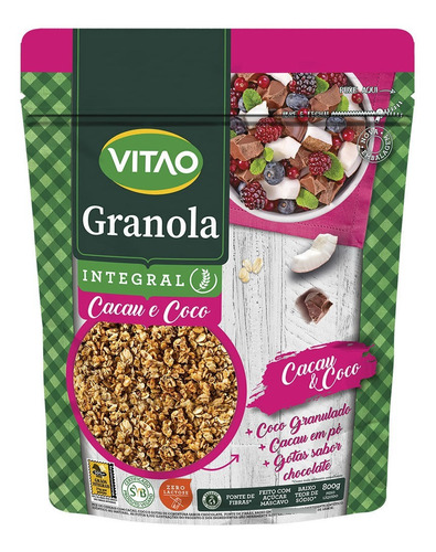 Granola Com Cacau E Coco 800g - Vitao