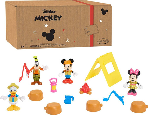 Figuras Set Camping Mickey Mouse 14 Piezas Original Nuevo