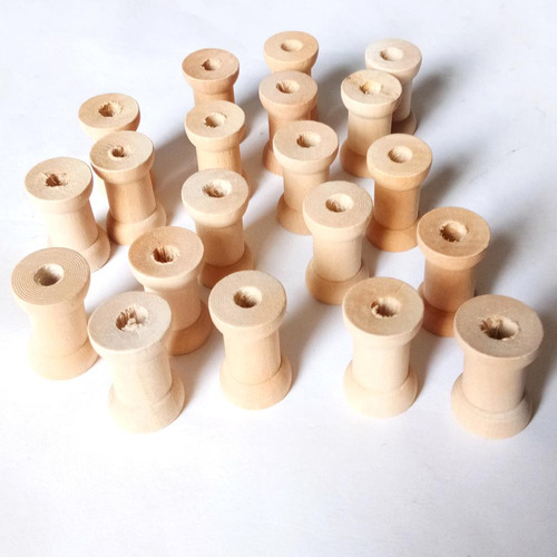 Carrete De Bobinas De Madera Porta Hilo 6 Piezas