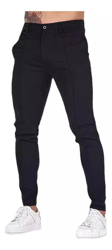 Pantalones Largos Casuales De Algodón De Corte Ajustado Para