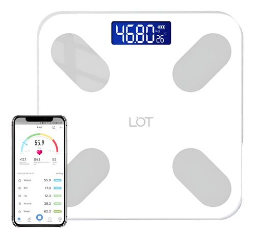 Balanza Pesa Digital Inteligente Bluetooth Smart App Blanco