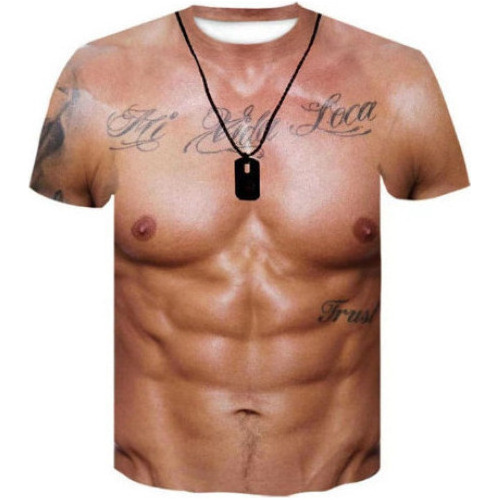 Divertida Playera Muscular Con Estampado Corporal 3d De Man