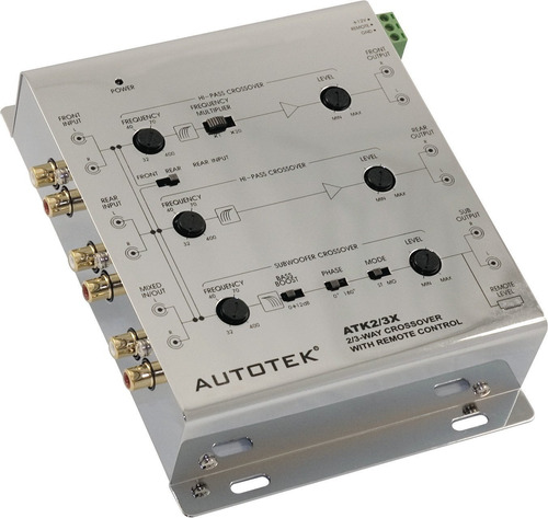 Autotek Atk2 3x Active Crossover Procesador (plata) - 8.5 Vo