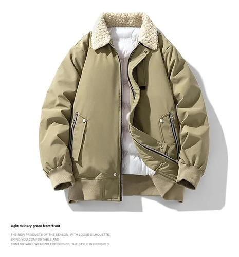 Chaqueta De Algodón De Invierno Con Cuello De Terciopelo De