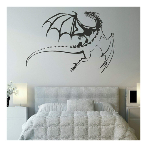 Adhesivo Decorativo Para Pared Diseño Dragon Volador 30