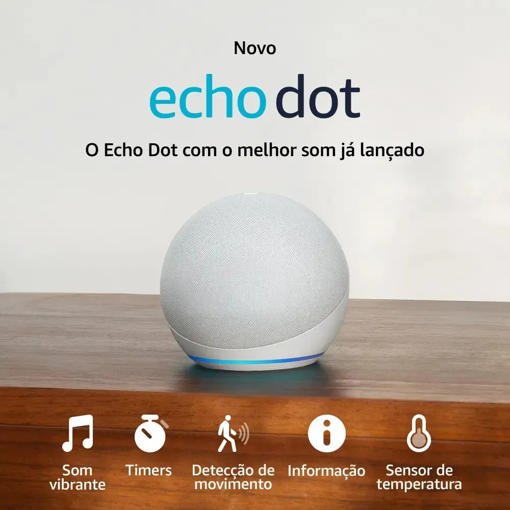 Assistente virtual Smart Speaker Echo Dot 5ª Geração B09B8VGCR8 com Alexa Amazon Bivolt