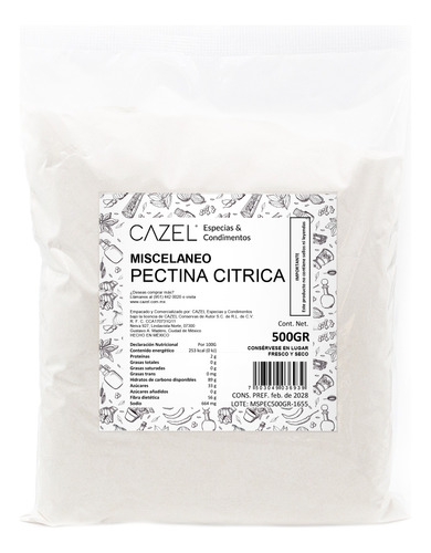 Pectina Cítrica Para Mermeladas 500g