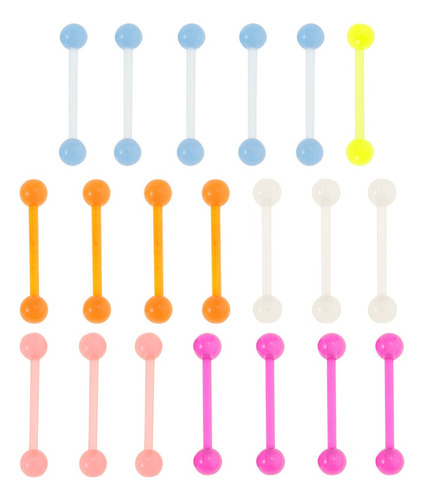 20 Piezas Luminoso Acrílico Surtido Colorido Lengua Pellizco
