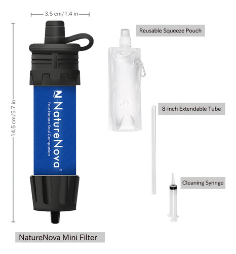 Filtro De Agua Naturenova Mini Portátil De Emergencia, Paque