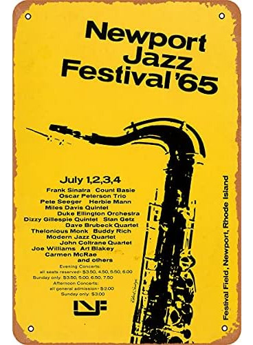 Metal Vintage Tin Sign Decor Newport Jazz Festival '65 ...
