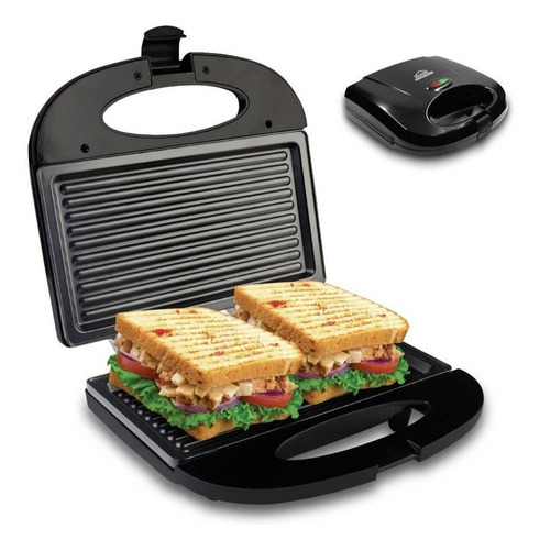 Sanduchera 2 Puestos Panini Grill Antiadherent Home Elements