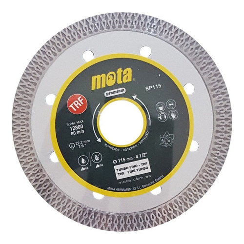 Mota Turbo  SP115 Disco Diamantado Turbofino PORCELANATO 115mm 