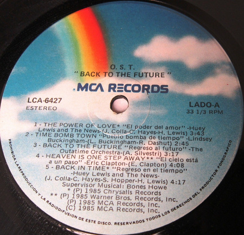 Back To The Future Soundtrack Lp