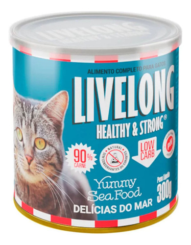 Ração Úmida Livelong Sabor Delícias Do Mar Gatos 300gr