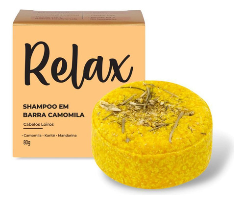  Relax Cosméticos Naturais Shampoo Shampoo em barra cabelos loiros camomila