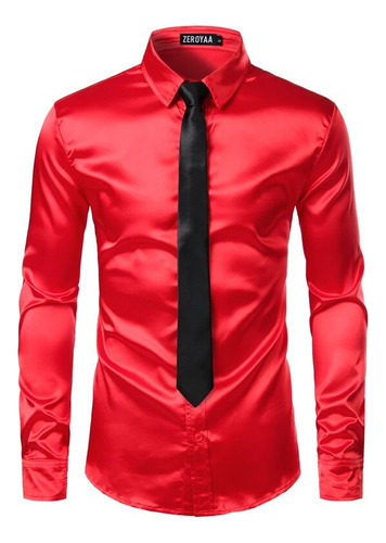 Camisa De Seda Plateada Y Corbata Para Hombre, Camisas De Es