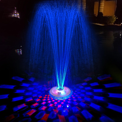 Lanaqua Fuente De Piscina Flotante Con Espectaculo De Luz Su