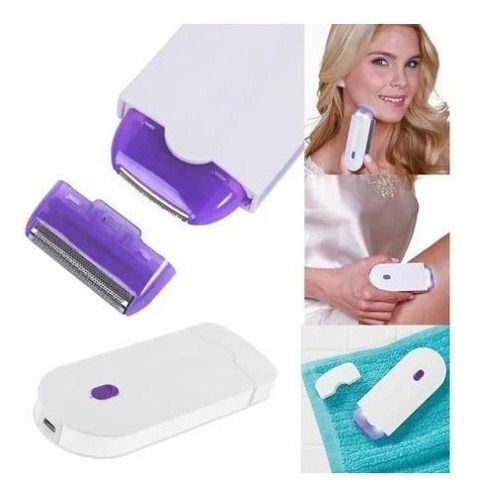 Depilador A Laser Elétrico Portátil - Branco + Roxo