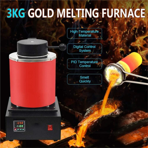 Forno De Fusão De Ouro, 3 Kg 1400w 2100f Elétrico Digital