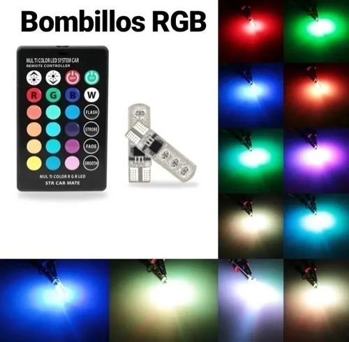 Cocuyos Rgb T10 Para Carro O Moto 