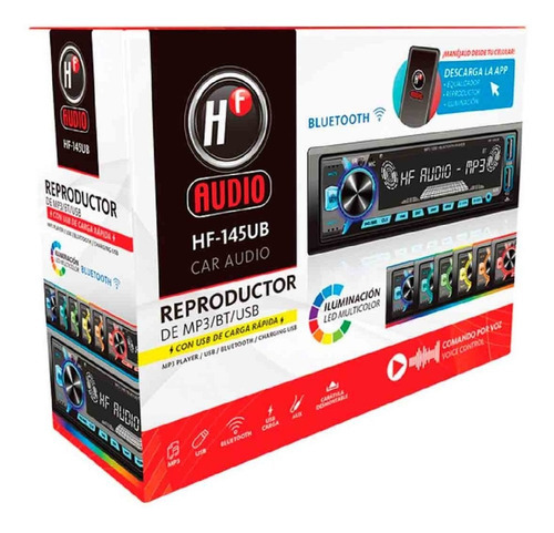 Estereo Para Auto Bluetooth Marca Hf Audio Modelo Hf-145ub