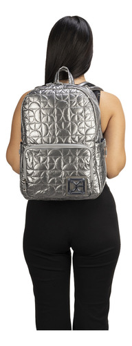 Pañalera Backpack Cloe Volini Grande Color Plateado