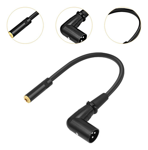Cable De Ángulo Xlr Xlr De 90 Grados, 1 35 Trs A Xlr Macho