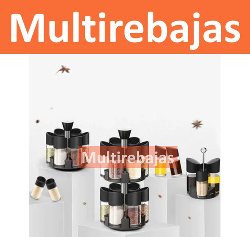Imagen 2 de 3 de Organizador De Condimentos, Especias Cocina, Giratorio 12pz