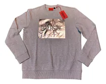 Comprar Sudadera Gris Hugo Con Logo Plateado Talla S Chica Reg Fit