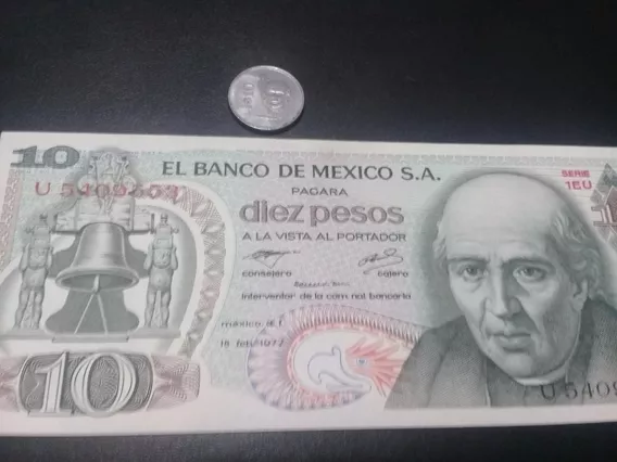 Billete Y Moneda 10 Pesos Hidalgo