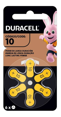 Pi.las Duracell Pr 10 Paquete Con 6 Piezas Pil.a Auditiva