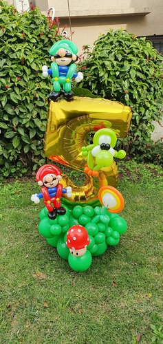 Arreglo Numeros Y Globos Super Mario Y Luigi, Balloon Bouque