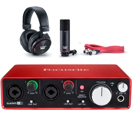 Pack Placa De Audio Focusrite Scarlett 2i2 Studio 3ra Gene. 