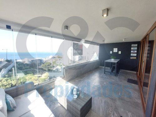 Moderno Dpto En C. Montemar Con Linda Vista Al Mar, 3 D, 2 B