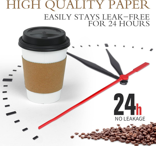 [paquete De 100 Tazas De Café De Papel Grueso Desechab...