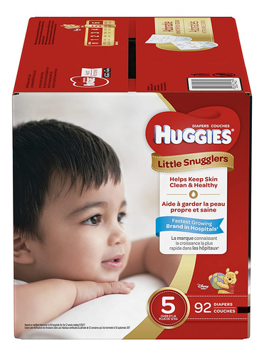 Huggies Little Snugglers Pañales Para Bebés, Talla 5, 92 Rec