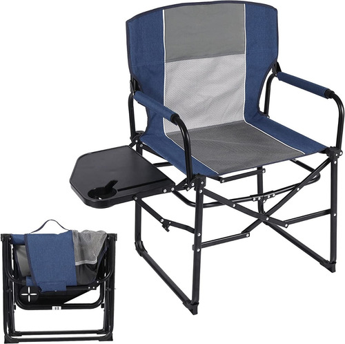 Imagen 1 de 6 de Silla Plegable Para Camping Resiste 136 Kg Con Mesa