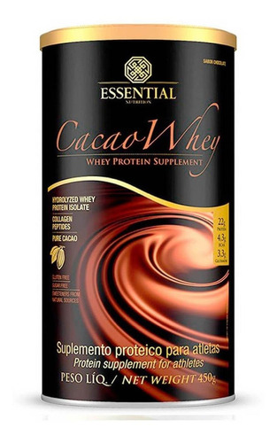 Imagem 1 de 1 de Suplemento em  pó Essential Nutrition  Cacao Whey proteína sabor  chocolate em lata de 450g