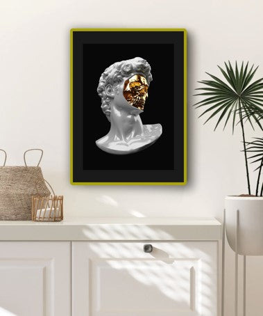 David Golden Skull/ Cuadro De Acrilico Cristal/ 80 X 60 Cm