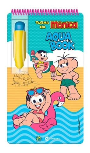 Livro Aquabook Turma Da Mônica Colorir Com Água Capa Dura