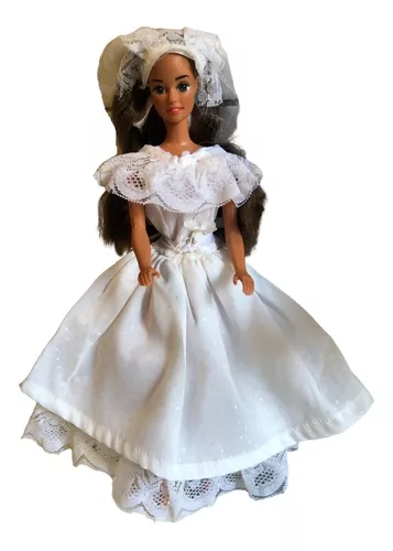 Roupa para barbie (vestido com chápeu e sapato)