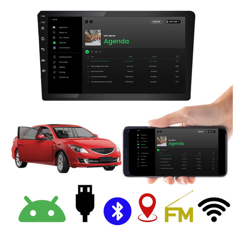 Central Multimídia Android Full Touch Bt Wifi Gps 2din 9pol 