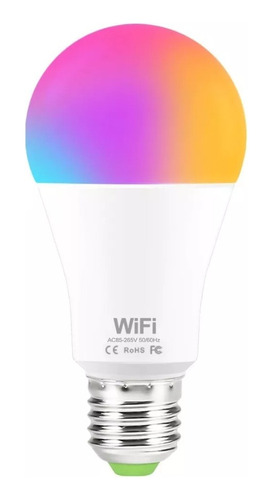 Lámpara Led Rgbcw Wifi Bombilla 9w Alexa Google Diammable