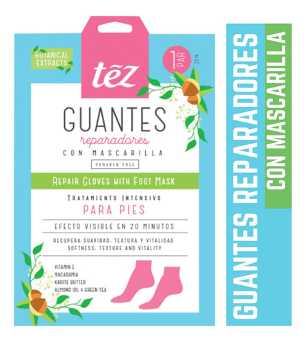 Mascarilla Pies Tez Guantes Antiedad Stres