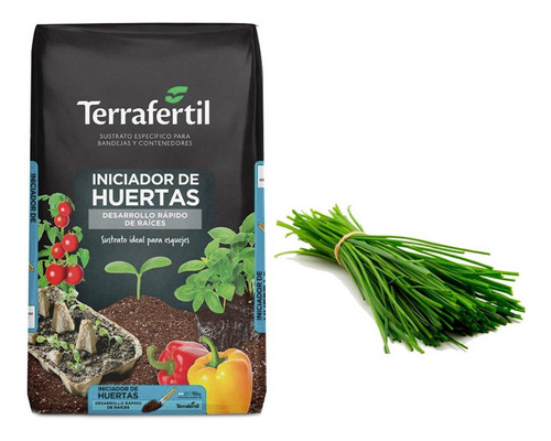 Sustrato Huertas Terrafertil 10lt Con Semillas De Ciboulette